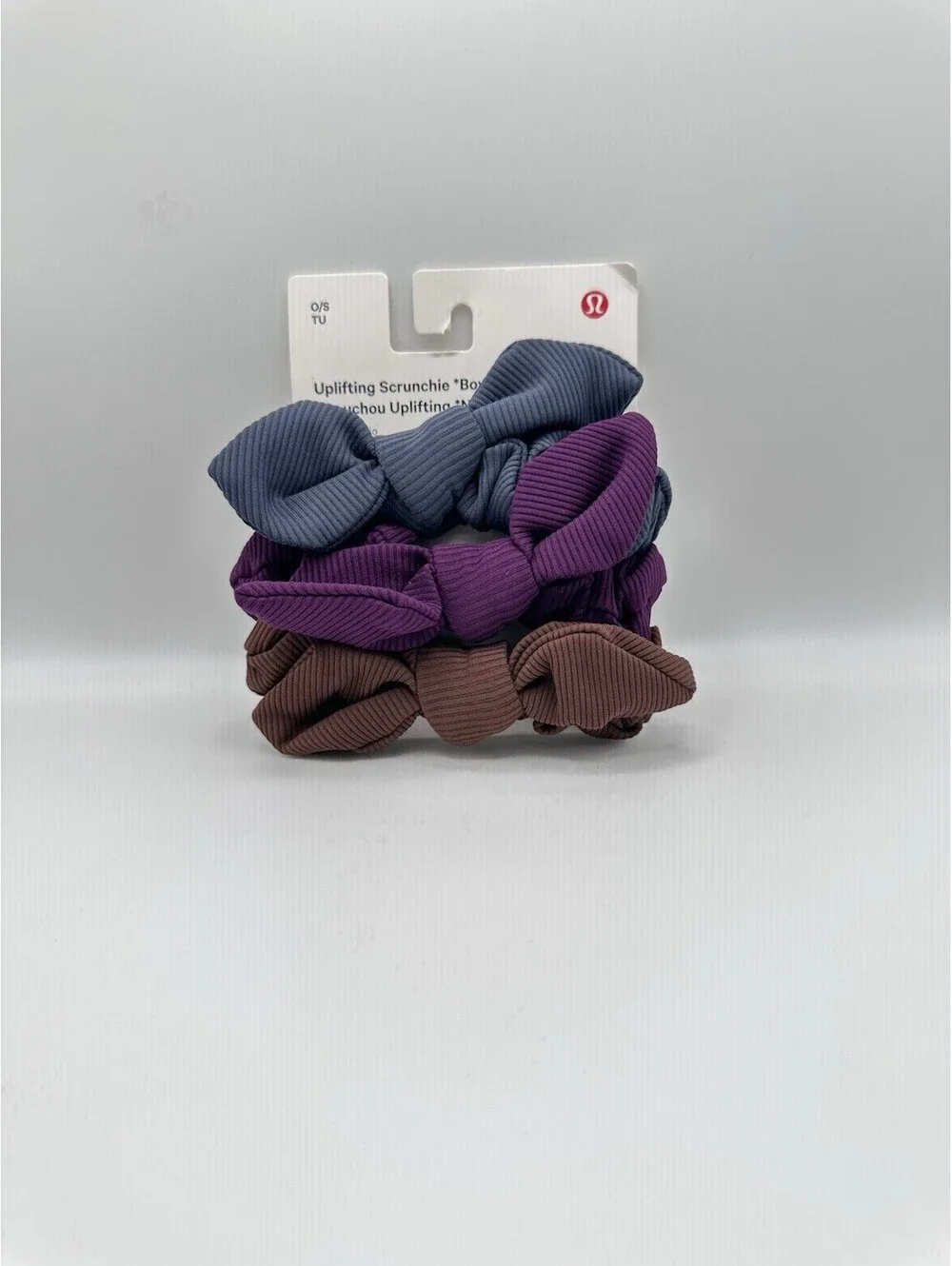 Lululemon Uplifting Bow Scrunchie 3 Pack (Shale Blue/Dramatic Magenta/Java)